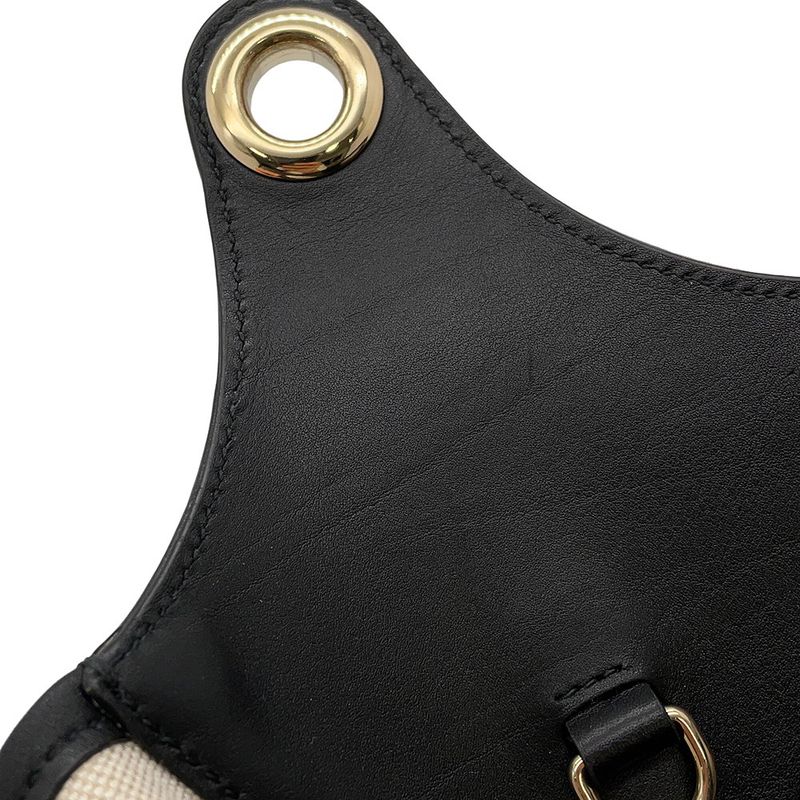 Gucci Shoulder Bag Canvas Leather B Bag Tote Black
