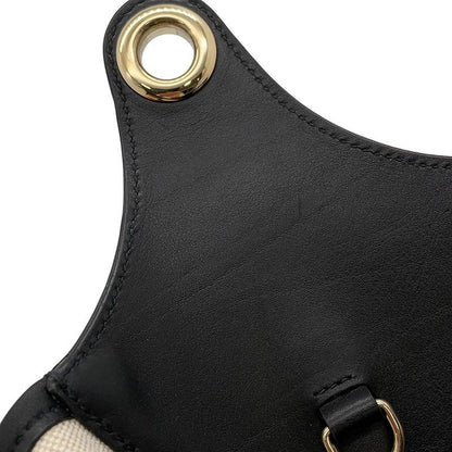 Gucci Shoulder Bag Canvas Leather B Bag Tote Black