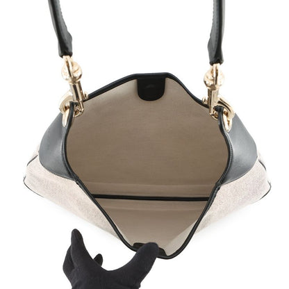 Gucci Shoulder Bag Canvas Leather B Bag Tote Black
