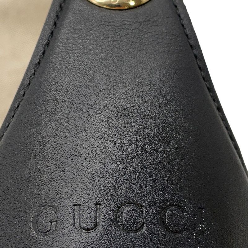 Gucci Shoulder Bag Canvas Leather B Bag Tote Black
