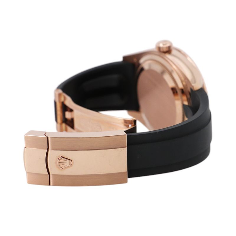 Rolex Sky Pink Gold Roulette Watch Chocolate Dial