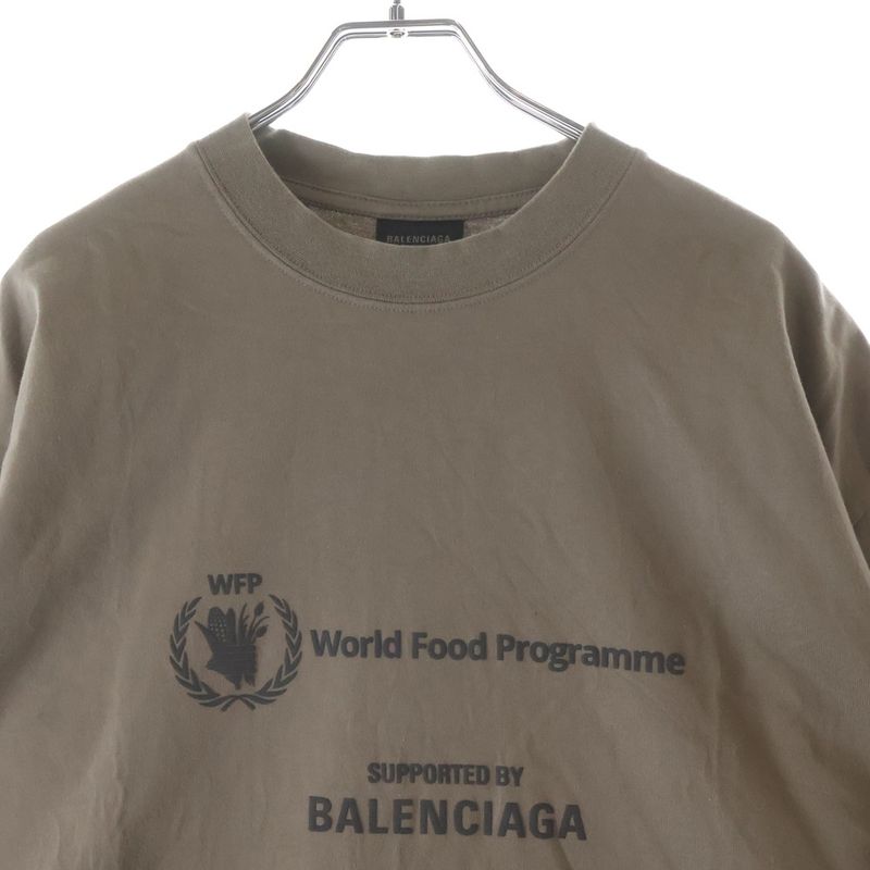 Balenciaga the World Food Programme Cotton Crew Neck Short Sleeve T-Shirt Brown