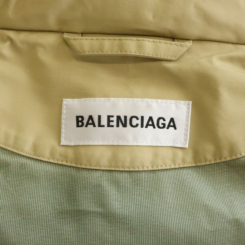 Balenciaga Back Logo Windbreaker Nylon Jacket Beige