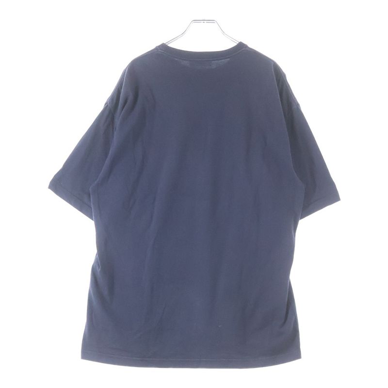 Balenciaga BB Logo Print Cotton Oversized Short Sleeve T-Shirt Navy