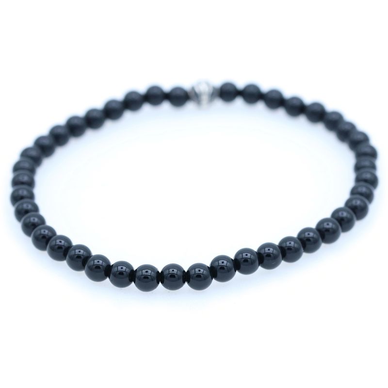 Chrome Hearts Bead Bracelet Black Silver