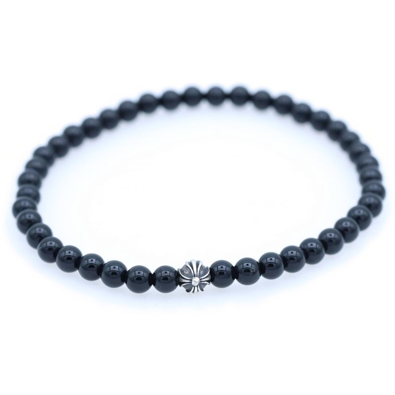 Chrome Hearts Bead Bracelet Black Silver