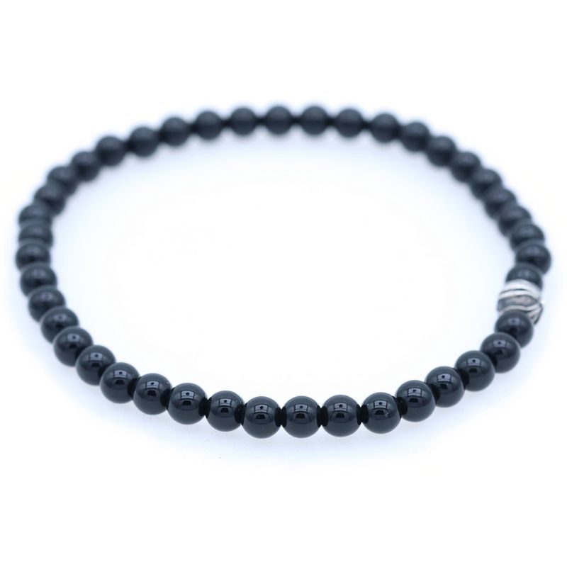 Chrome Hearts Bead Bracelet Black Silver