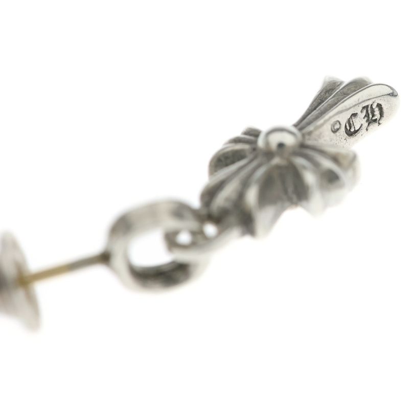 Chrome Hearts Bby Pprchn Baby Fat Cross Drop Earrings Silver