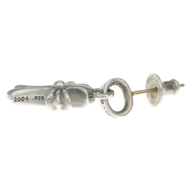 Chrome Hearts Bby Pprchn Baby Fat Cross Drop Earrings Silver