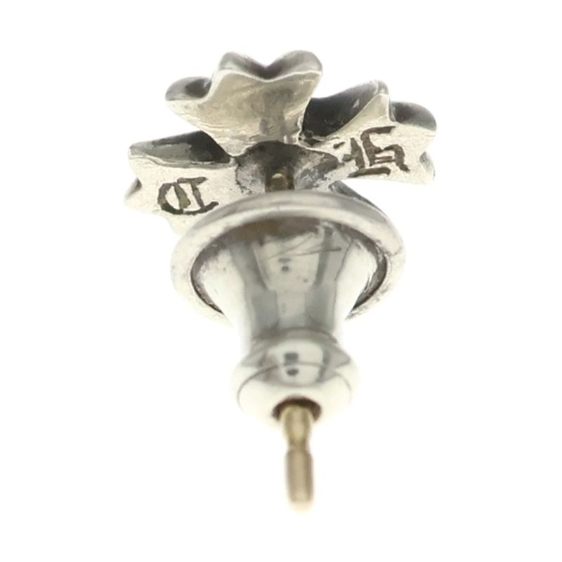 Chrome Hearts No2 CH Pls Dia CH Plus 1 Diamond Stud Earrings Silver