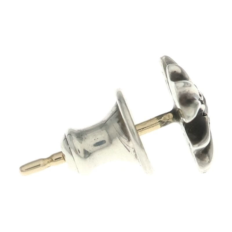 Chrome Hearts No2 CH Pls Dia CH Plus 1 Diamond Stud Earrings Silver