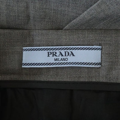 Prada Wool Plies Skirt Gray