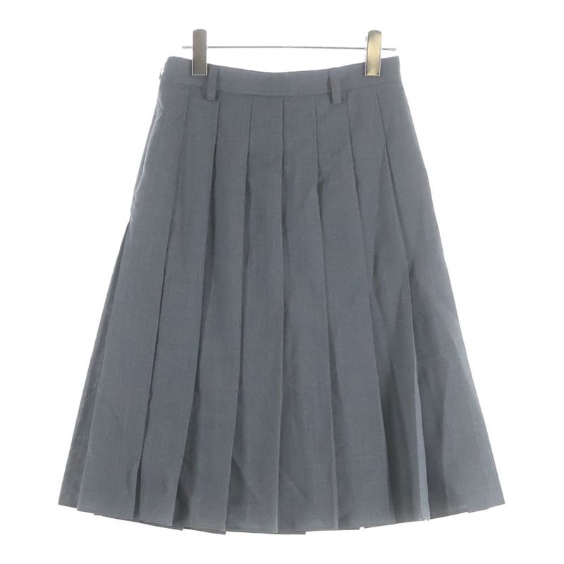 Prada Wool Plies Skirt Gray