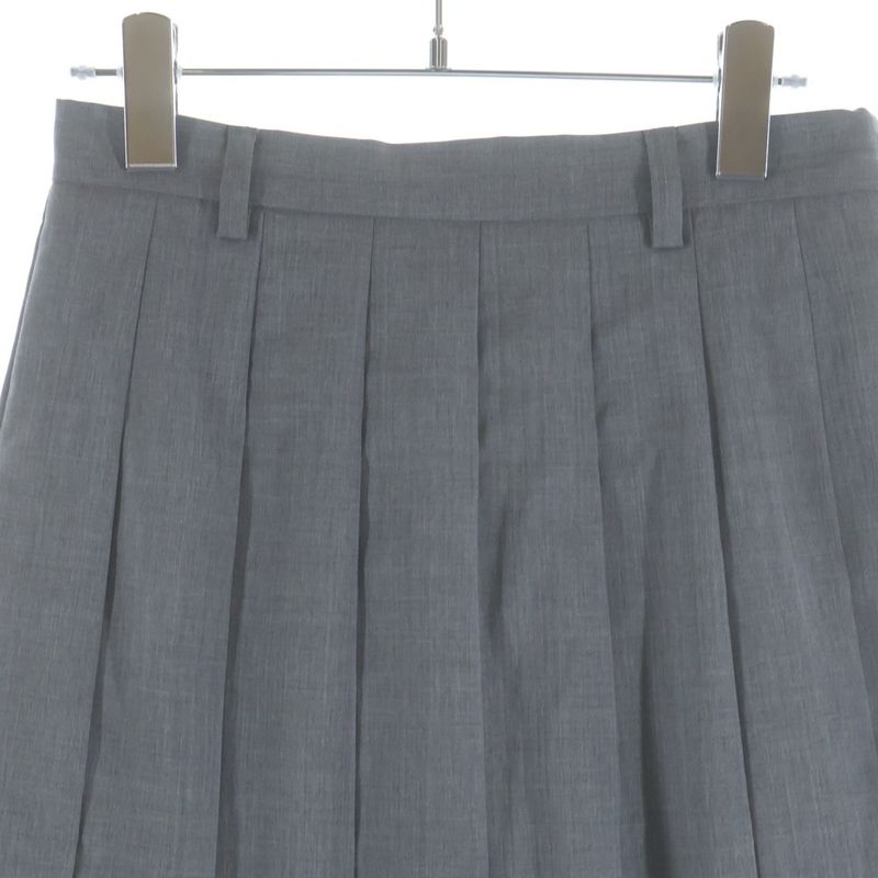 Prada Wool Plies Skirt Gray