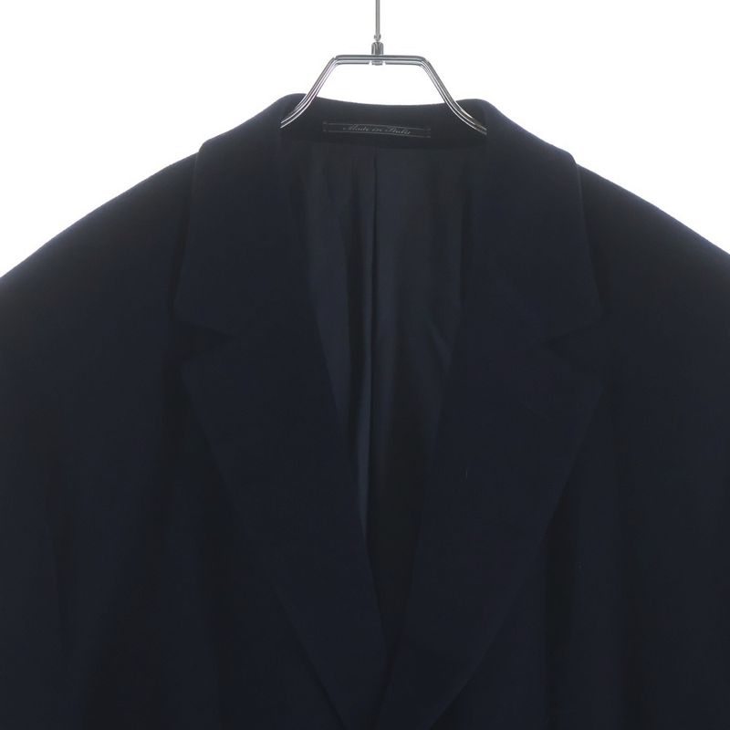 Versace Gianni Viscose Tailored Star Long Coat Jacket Navy