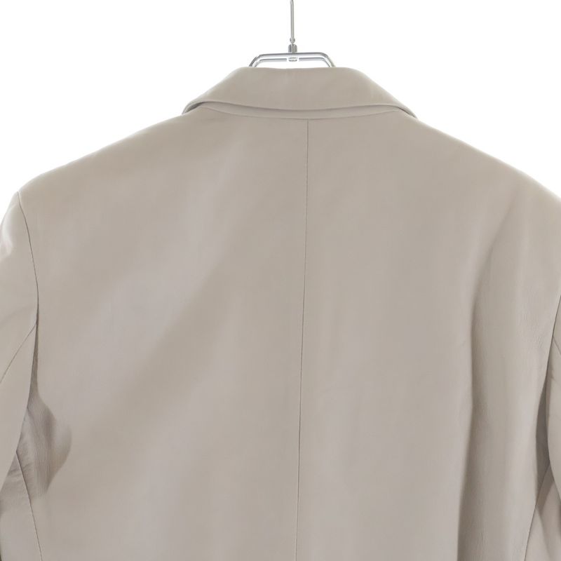 Versace Collection Lamb Leather Tailored Jacket Beige