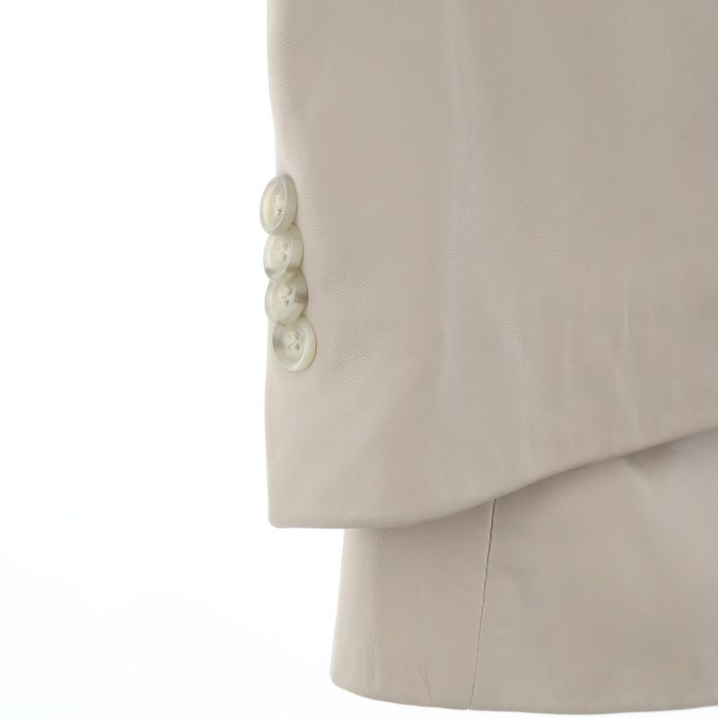 Versace Collection Lamb Leather Tailored Jacket Beige