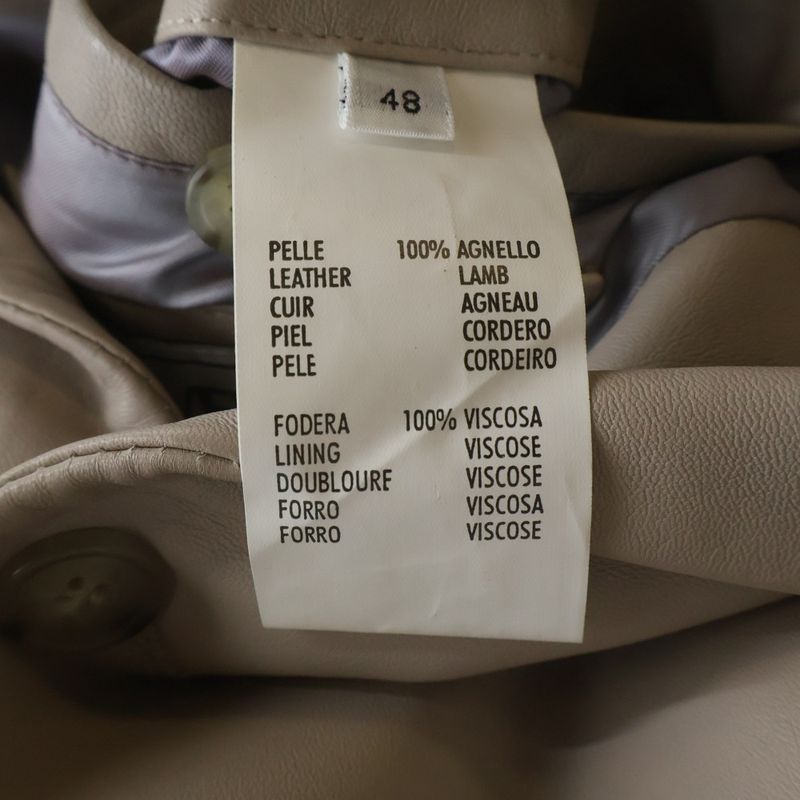 Versace Collection Lamb Leather Tailored Jacket Beige