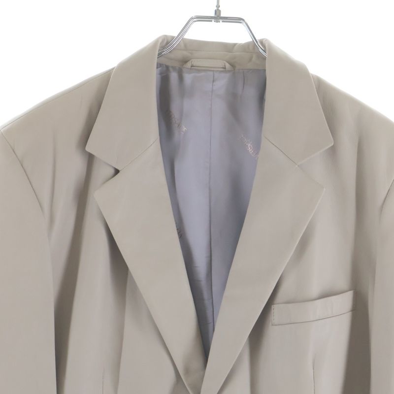 Versace Collection Lamb Leather Tailored Jacket Beige