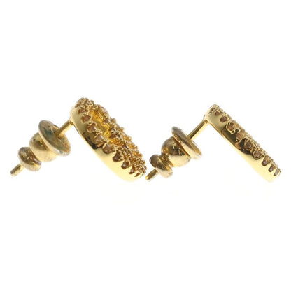 Fendi Logo Rhinestone Earrings Gold