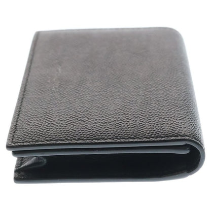 Saint Laurent Paris Front Logo Leather Card Case Black