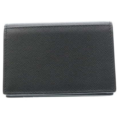 Saint Laurent Paris Front Logo Leather Card Case Black