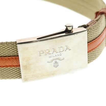 Prada Gacha Belt Silver Beige Orange
