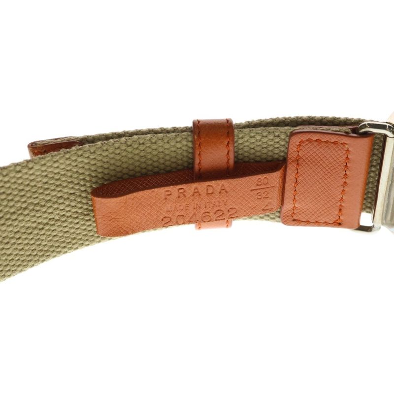 Prada Gacha Belt Silver Beige Orange