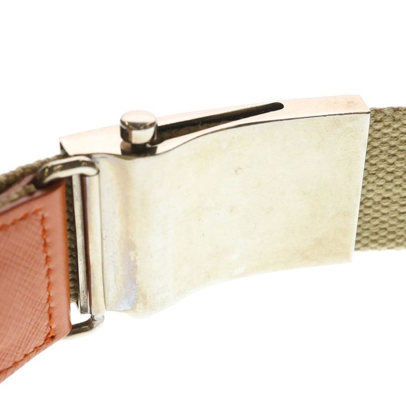 Prada Gacha Belt Silver Beige Orange