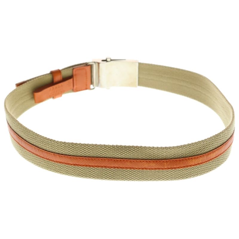 Prada Gacha Belt Silver Beige Orange