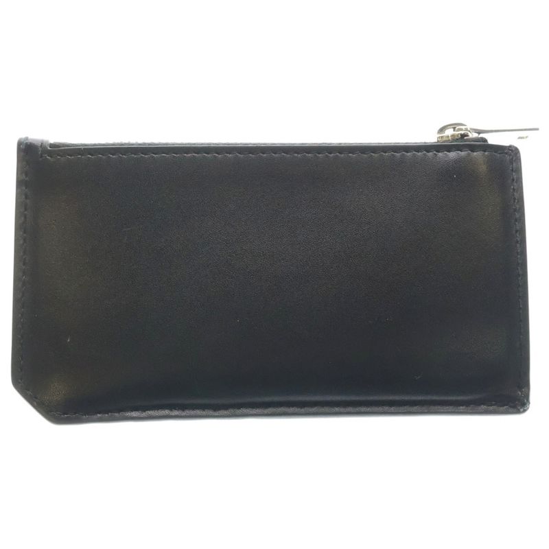 Saint Laurent Paris Front Logo Leather Fragment Card Case Black