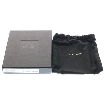 Saint Laurent Paris Front Logo Leather Fragment Card Case Black