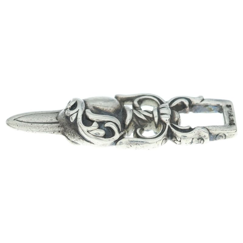 Chrome Hearts Dagger Heart Pendant Top Silver
