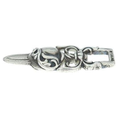Chrome Hearts Dagger Heart Pendant Top Silver