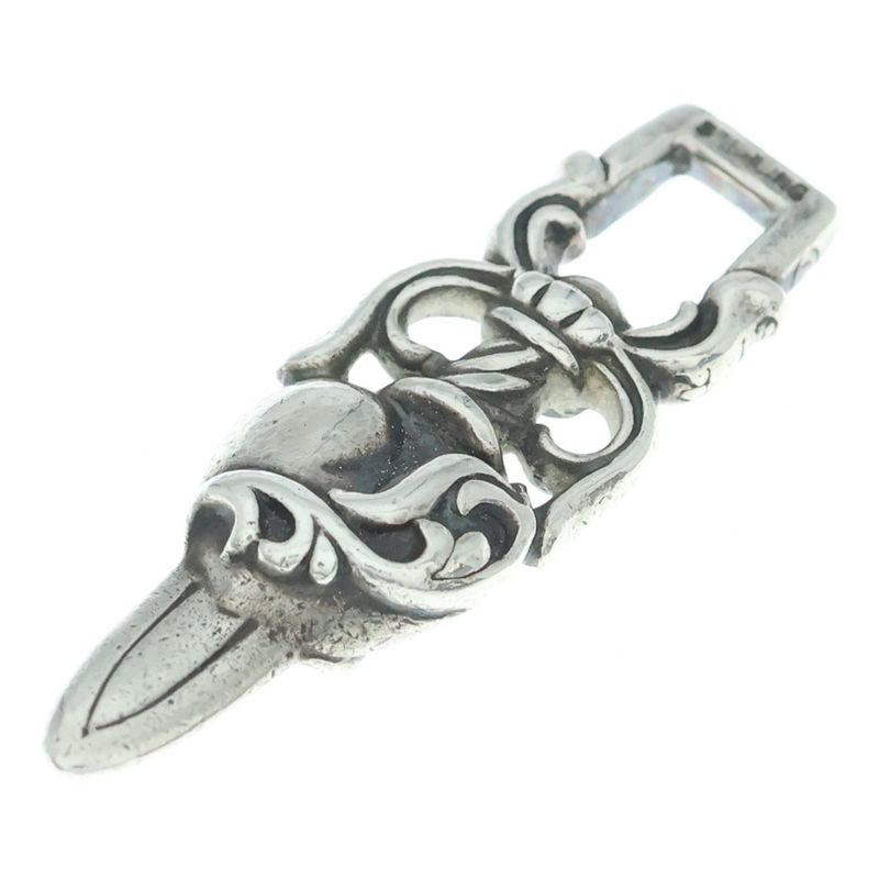 Chrome Hearts Dagger Heart Pendant Top Silver