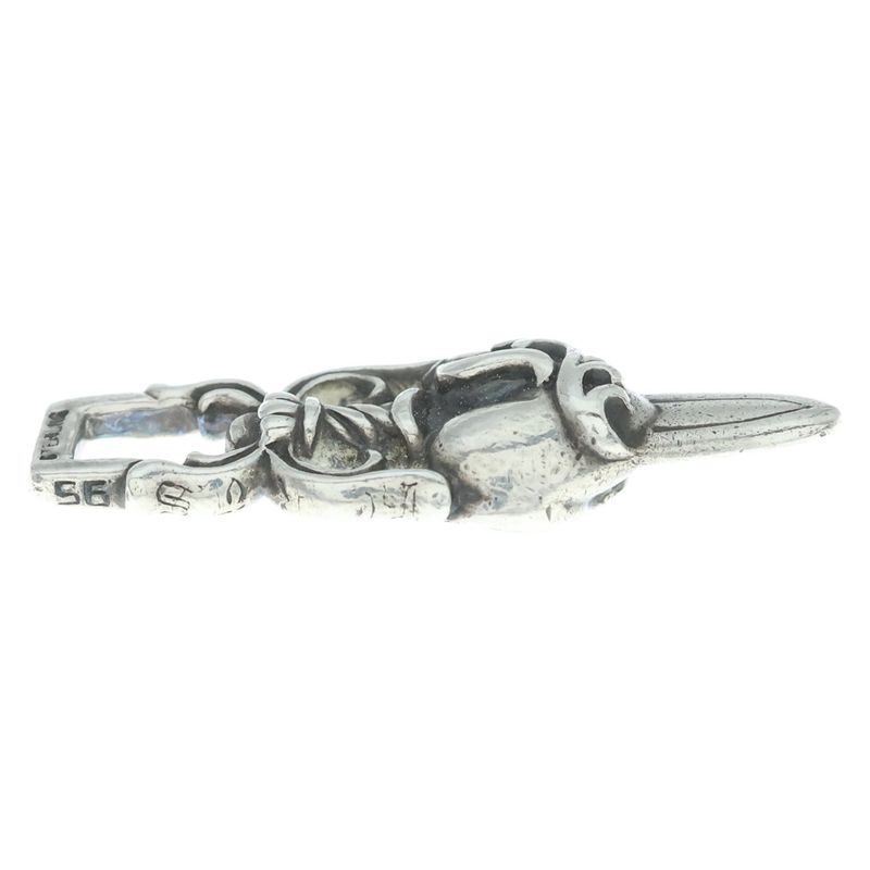 Chrome Hearts Dagger Heart Pendant Top Silver