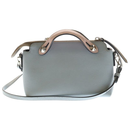 Fendi by the Way Mini 2-Way Mini Shoulder Bag Light Blue Pink Beige Leather