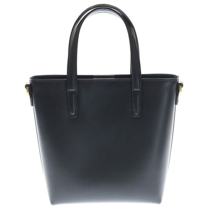 Saint Laurent Yves Mini Toy 2-Way Tote Shoulder Bag Black Leather Gold