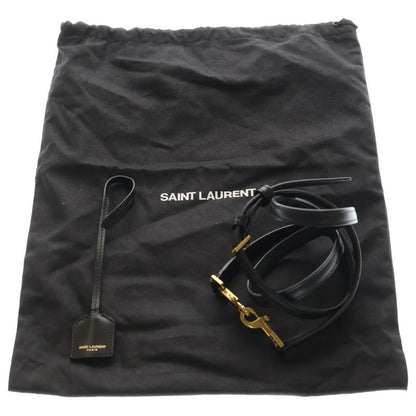 Saint Laurent Yves Mini Toy 2-Way Tote Shoulder Bag Black Leather Gold