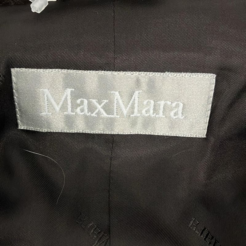 Max Mara Coat 42 Dark Brown Long Sleeve Winter