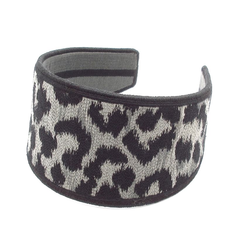 Dior Headband Black Dark Gray Leopard Print