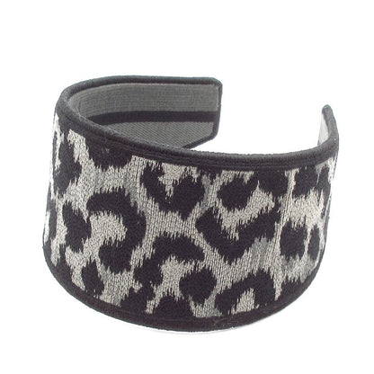 Dior Headband Black Dark Gray Leopard Print
