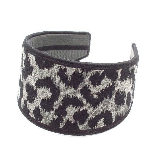 Dior Headband Black Dark Gray Leopard Print