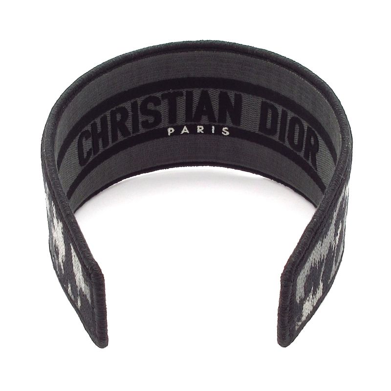 Dior Headband Black Dark Gray Leopard Print
