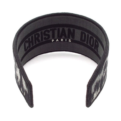 Dior Headband Black Dark Gray Leopard Print