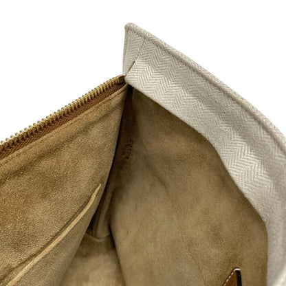 Loewe Clutch Tpouch Ivory Brown Leather