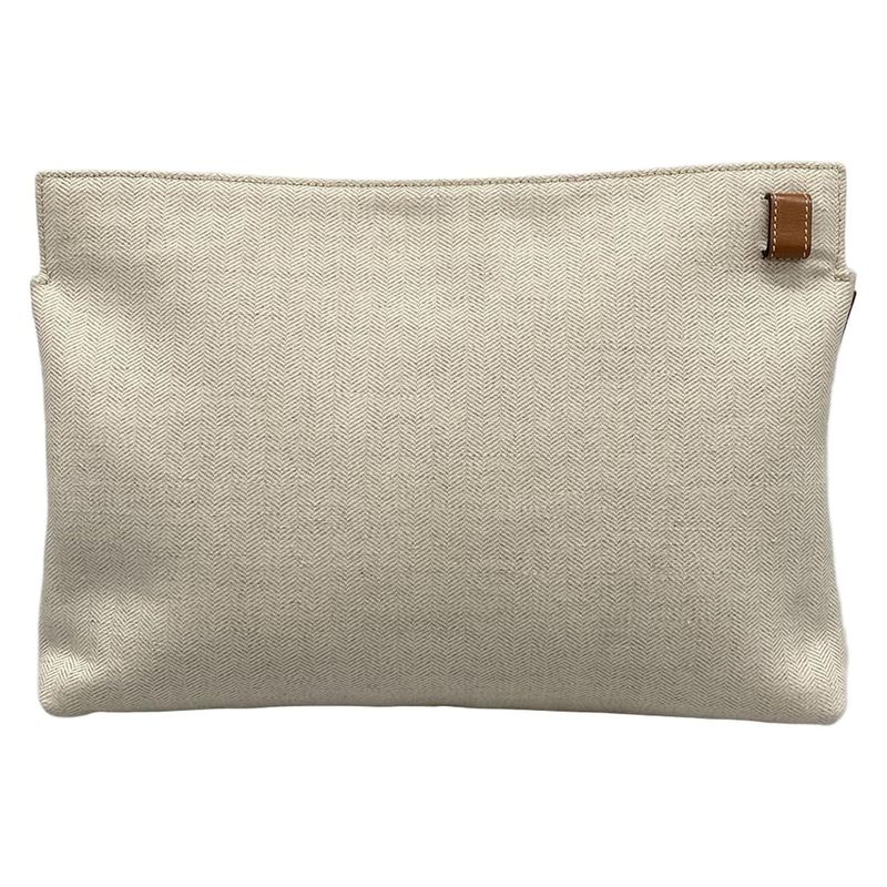 Loewe Clutch Tpouch Ivory Brown Leather