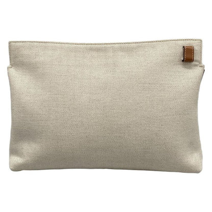 Loewe Clutch Tpouch Ivory Brown Leather