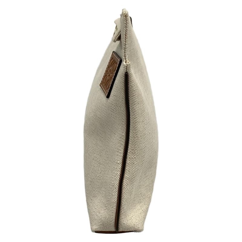 Loewe Clutch Tpouch Ivory Brown Leather
