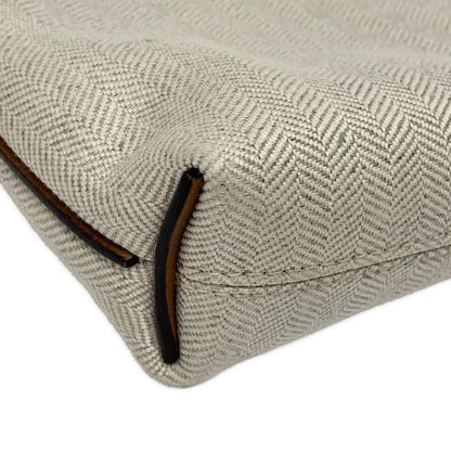 Loewe Clutch Tpouch Ivory Brown Leather